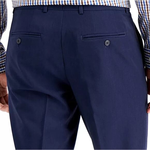 Perry Ellis Men's Solid Navy Modern-Fit Stretch Classic Dress Pants Size 29x30 - Picture 5 of 5